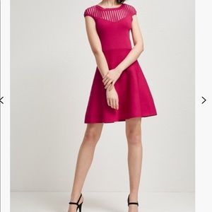 ROSE CREPE FIT AND FLARE DRESS